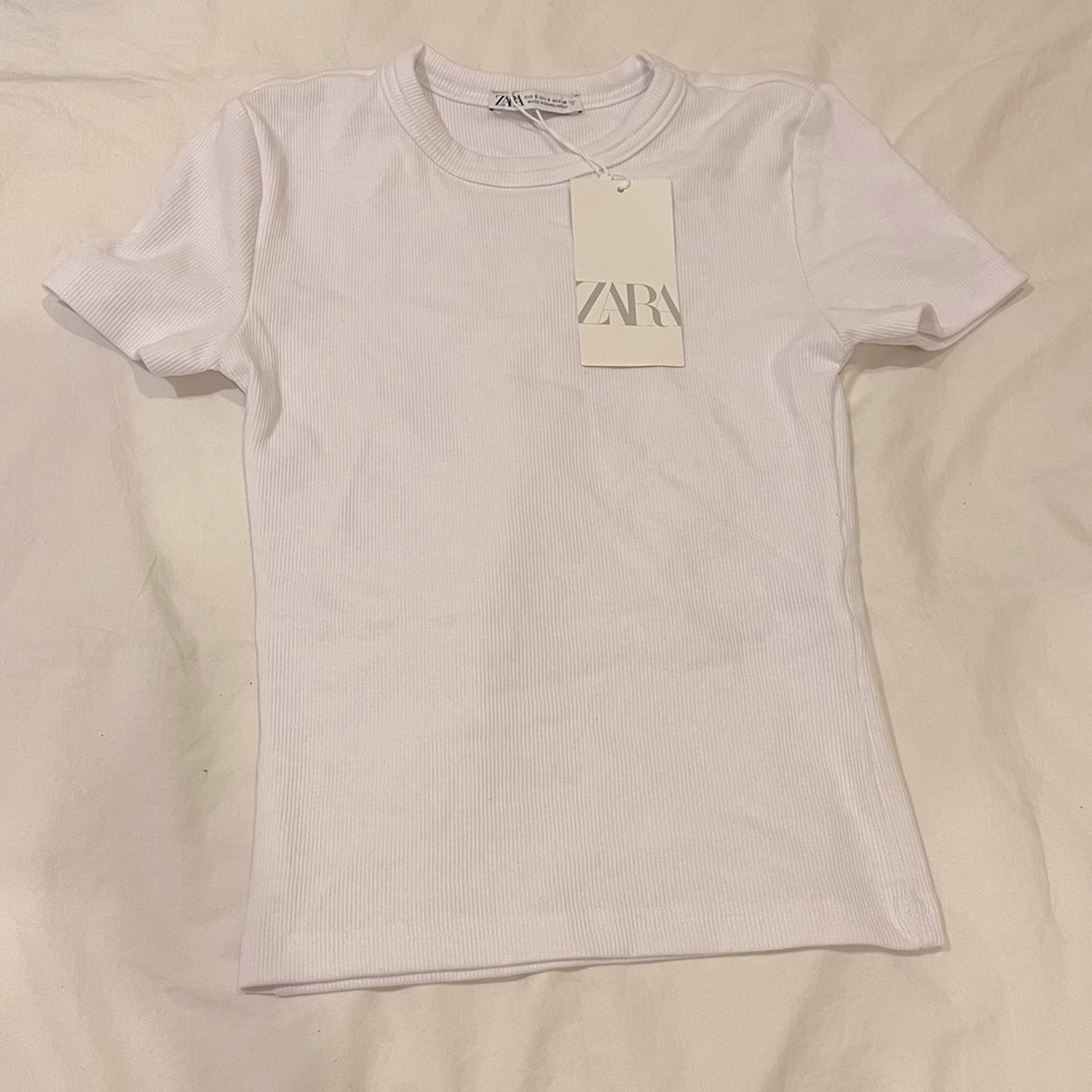 NWT Zara White Baby Tee
